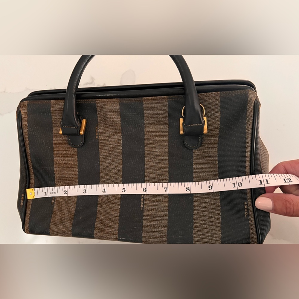 Fendi Black and Tan Striped Satchel - Picture 13 of 15